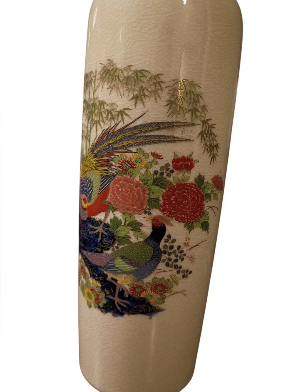 Vintage Japanese Satsuma-Style Crackle Glaze Vase 10